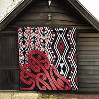 New Zealand Quilt Aotearoa Kowhaiwhai Mix Taniko Art - Red