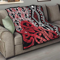 New Zealand Quilt Aotearoa Kowhaiwhai Mix Taniko Art - Red
