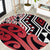 New Zealand Round Carpet Aotearoa Kowhaiwhai Mix Taniko Art - Red