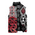 New Zealand Sleeveless Puffer Jacket Aotearoa Kowhaiwhai Mix Taniko Art - Red - Polynesian Pride