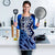 New Zealand Apron Aotearoa Kowhaiwhai Mix Taniko Art - Blue - Polynesian Pride