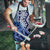New Zealand Apron Aotearoa Kowhaiwhai Mix Taniko Art - Blue - Polynesian Pride