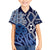 New Zealand Family Matching Off Shoulder Short Dress and Hawaiian Shirt Aotearoa Kowhaiwhai Mix Taniko Art - Blue