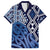 New Zealand Family Matching Puletasi and Hawaiian Shirt Aotearoa Kowhaiwhai Mix Taniko Art - Blue