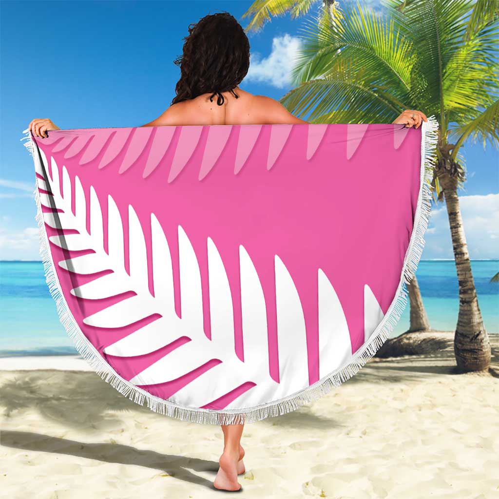 Custom New Zealand Aotearoa Cricket Beach Blanket Go White Silver Fern LT14 - Polynesian Pride