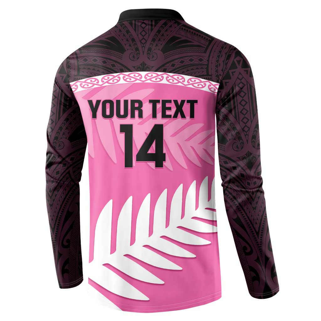 Custom New Zealand Aotearoa Cricket Button Sweatshirt Go White Silver Fern LT14 - Polynesian Pride