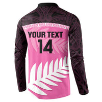 Custom New Zealand Aotearoa Cricket Button Sweatshirt Go White Silver Fern LT14 - Polynesian Pride