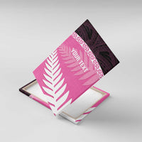 Custom New Zealand Aotearoa Cricket Canvas Wall Art Go White Silver Fern LT14 With Frame Pink - Polynesian Pride