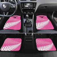 Custom New Zealand Aotearoa Cricket Car Mats Go White Silver Fern LT14 Set 4pcs Pink - Polynesian Pride