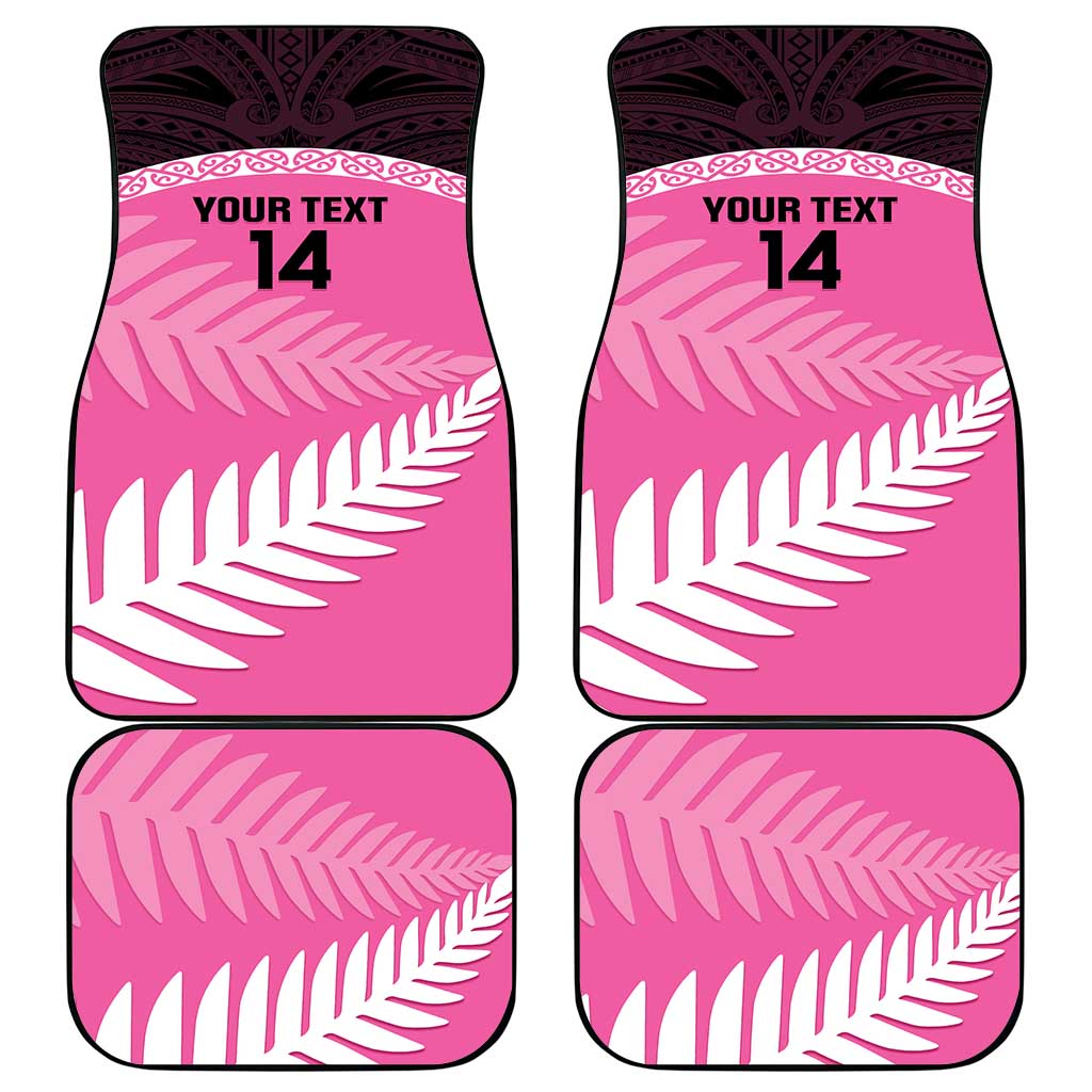Custom New Zealand Aotearoa Cricket Car Mats Go White Silver Fern LT14 - Polynesian Pride