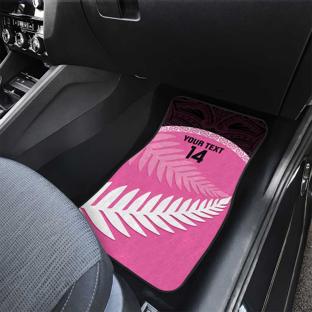 Custom New Zealand Aotearoa Cricket Car Mats Go White Silver Fern LT14 - Polynesian Pride