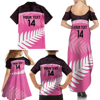 Custom New Zealand Aotearoa Cricket Family Matching Summer Maxi Dress and Hawaiian Shirt Go White Silver Fern