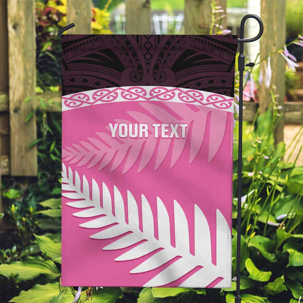 Custom New Zealand Aotearoa Cricket Garden Flag Go White Silver Fern LT14 Garden Flag Pink - Polynesian Pride