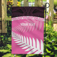 Custom New Zealand Aotearoa Cricket Garden Flag Go White Silver Fern LT14 Garden Flag Pink - Polynesian Pride