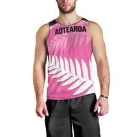 Custom New Zealand Aotearoa Cricket Men Tank Top Go White Silver Fern LT14 - Polynesian Pride