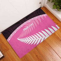 Custom New Zealand Aotearoa Cricket Rubber Doormat Go White Silver Fern LT14 - Polynesian Pride