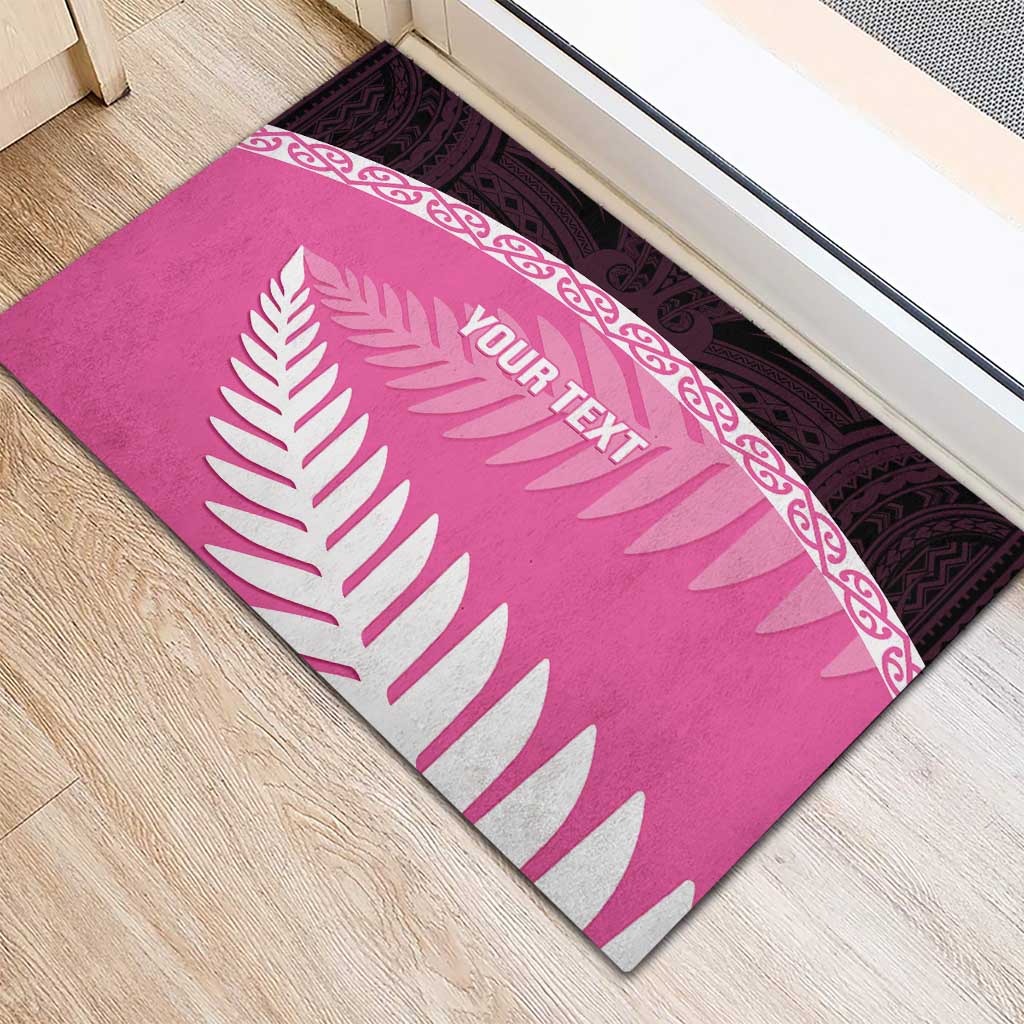 Custom New Zealand Aotearoa Cricket Rubber Doormat Go White Silver Fern LT14 - Polynesian Pride