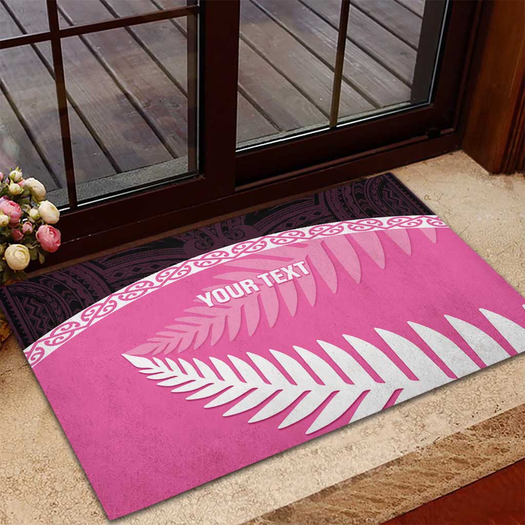 Custom New Zealand Aotearoa Cricket Rubber Doormat Go White Silver Fern LT14 - Polynesian Pride