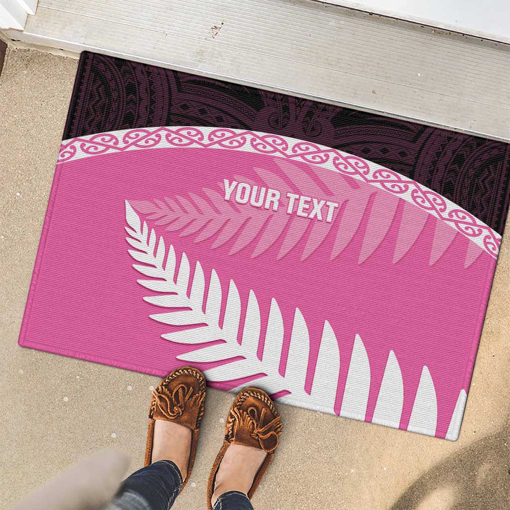 Custom New Zealand Aotearoa Cricket Rubber Doormat Go White Silver Fern LT14 - Polynesian Pride