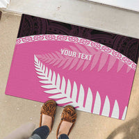 Custom New Zealand Aotearoa Cricket Rubber Doormat Go White Silver Fern LT14 - Polynesian Pride