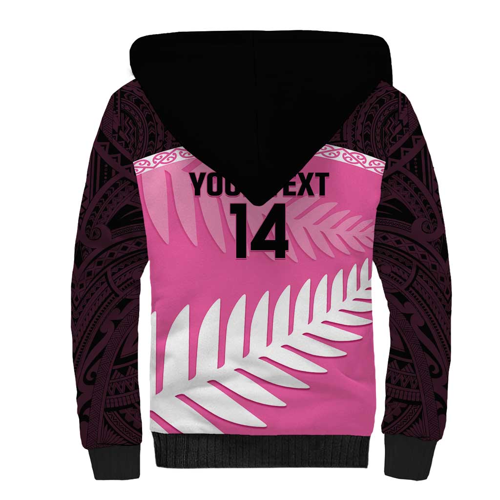 Custom New Zealand Aotearoa Cricket Sherpa Hoodie Go White Silver Fern LT14 - Polynesian Pride
