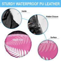 Custom New Zealand Aotearoa Cricket Spare Tire Cover Go White Silver Fern LT14 - Polynesian Pride