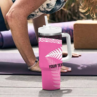 Personalised Aotearoa Cricket Tumbler With Handle Go White Silver Fern LT14 - Polynesian Pride