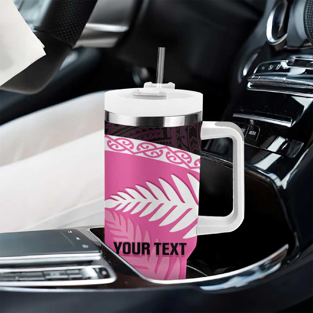 Personalised Aotearoa Cricket Tumbler With Handle Go White Silver Fern LT14 - Polynesian Pride