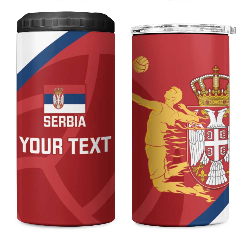 Custom Serbia Volleyball 4 in 1 Can Cooler Tumbler 2025 Go Champions LT14 One Size: 16 oz Red - Polynesian Pride