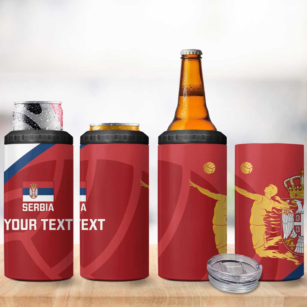 Custom Serbia Volleyball 4 in 1 Can Cooler Tumbler 2025 Go Champions LT14 - Polynesian Pride