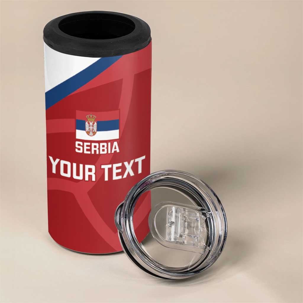 Custom Serbia Volleyball 4 in 1 Can Cooler Tumbler 2025 Go Champions LT14 - Polynesian Pride