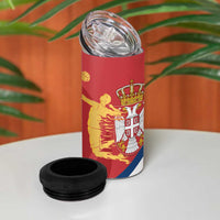Custom Serbia Volleyball 4 in 1 Can Cooler Tumbler 2025 Go Champions LT14 - Polynesian Pride