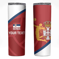 Custom Serbia Volleyball Skinny Tumbler 2025 Go Champions