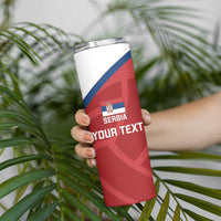 Custom Serbia Volleyball Skinny Tumbler 2025 Go Champions