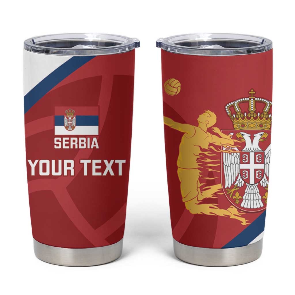 Custom Serbia Volleyball Tumbler Cup 2025 Go Champions LT14 Red - Polynesian Pride