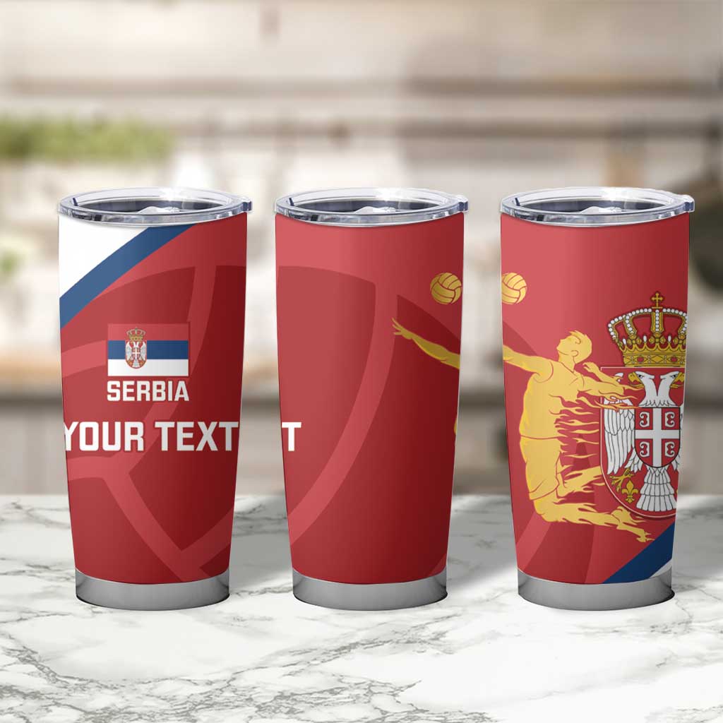 Custom Serbia Volleyball Tumbler Cup 2025 Go Champions LT14 - Polynesian Pride