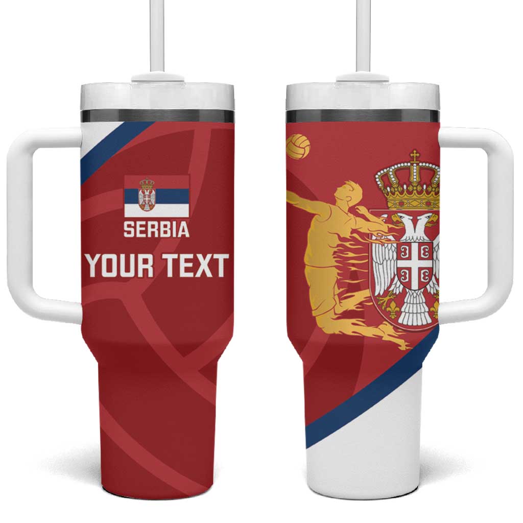 Custom Serbia Volleyball Tumbler With Handle 2025 Go Champions LT14 One Size: 40 oz Red - Polynesian Pride