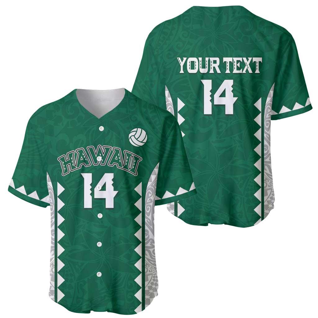 Custom Hawaii Volleyball Baseball Jersey Hawaiian Kakau Pattern