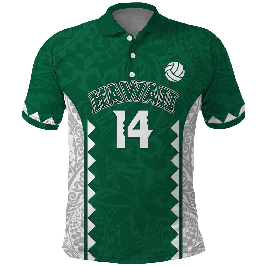 Custom Hawaii Volleyball Polo Shirt Hawaiian Kakau Pattern