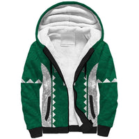 Custom Hawaii Volleyball Sherpa Hoodie Hawaiian Kakau Pattern LT14 Unisex Green - Polynesian Pride