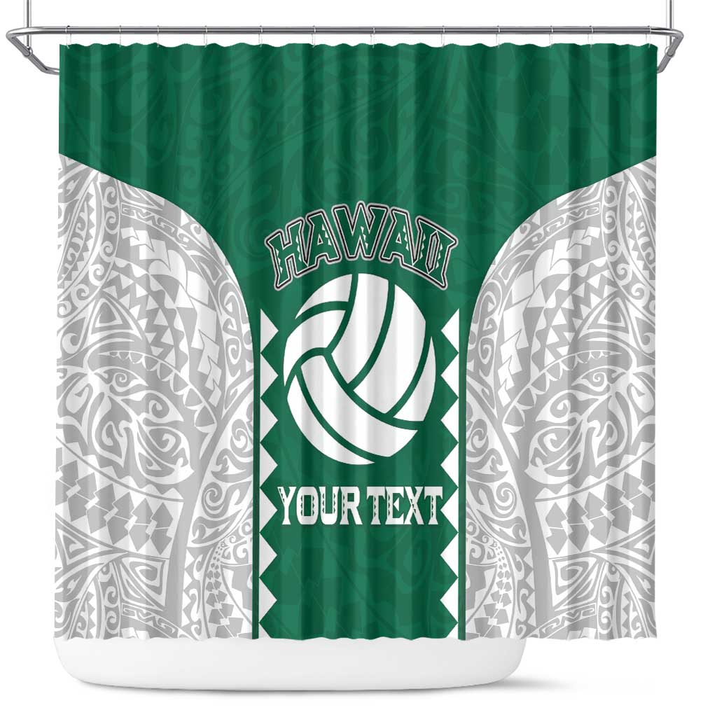 Custom Hawaii Volleyball Shower Curtain Hawaiian Kakau Pattern