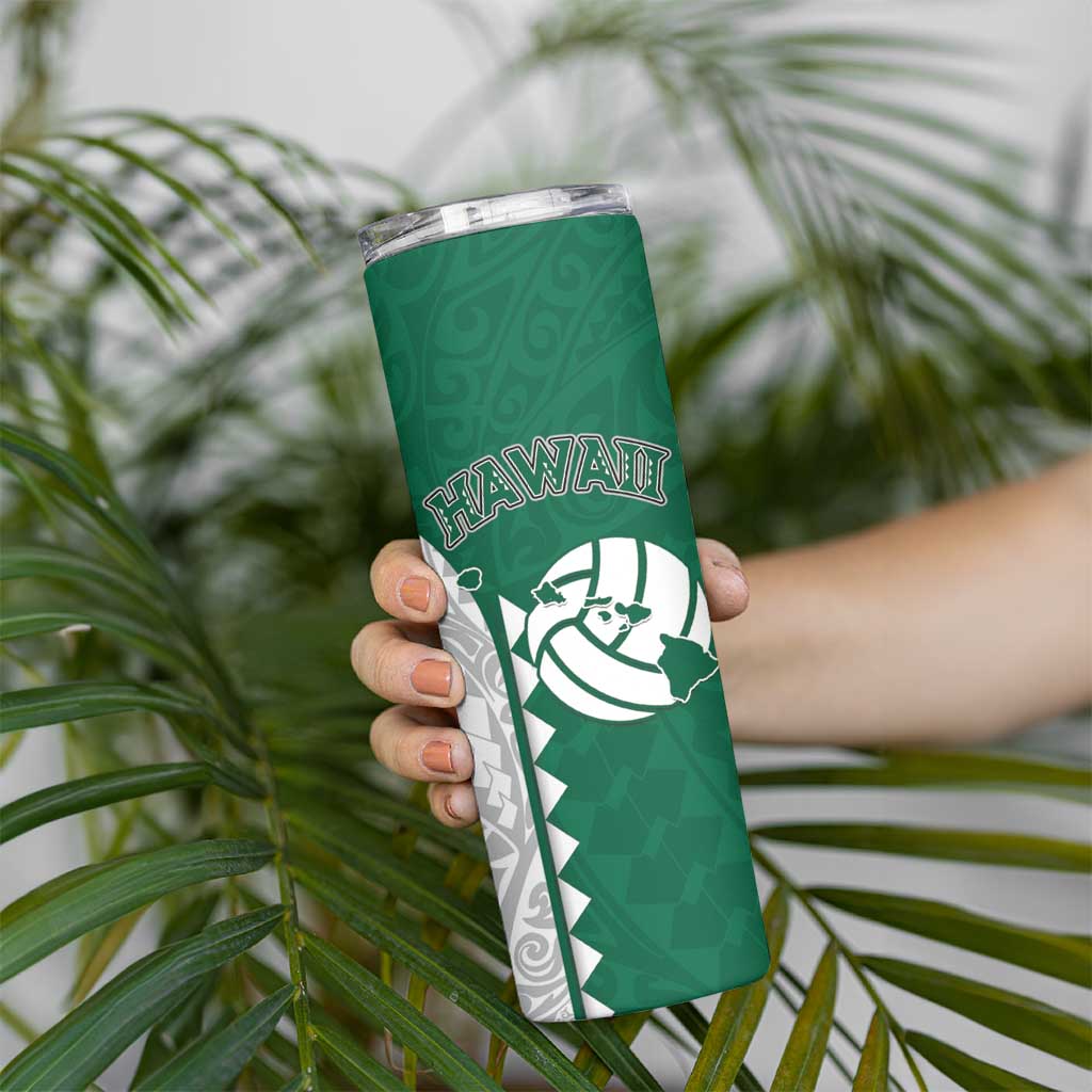 Custom Hawaii Volleyball Skinny Tumbler Hawaiian Kakau Pattern
