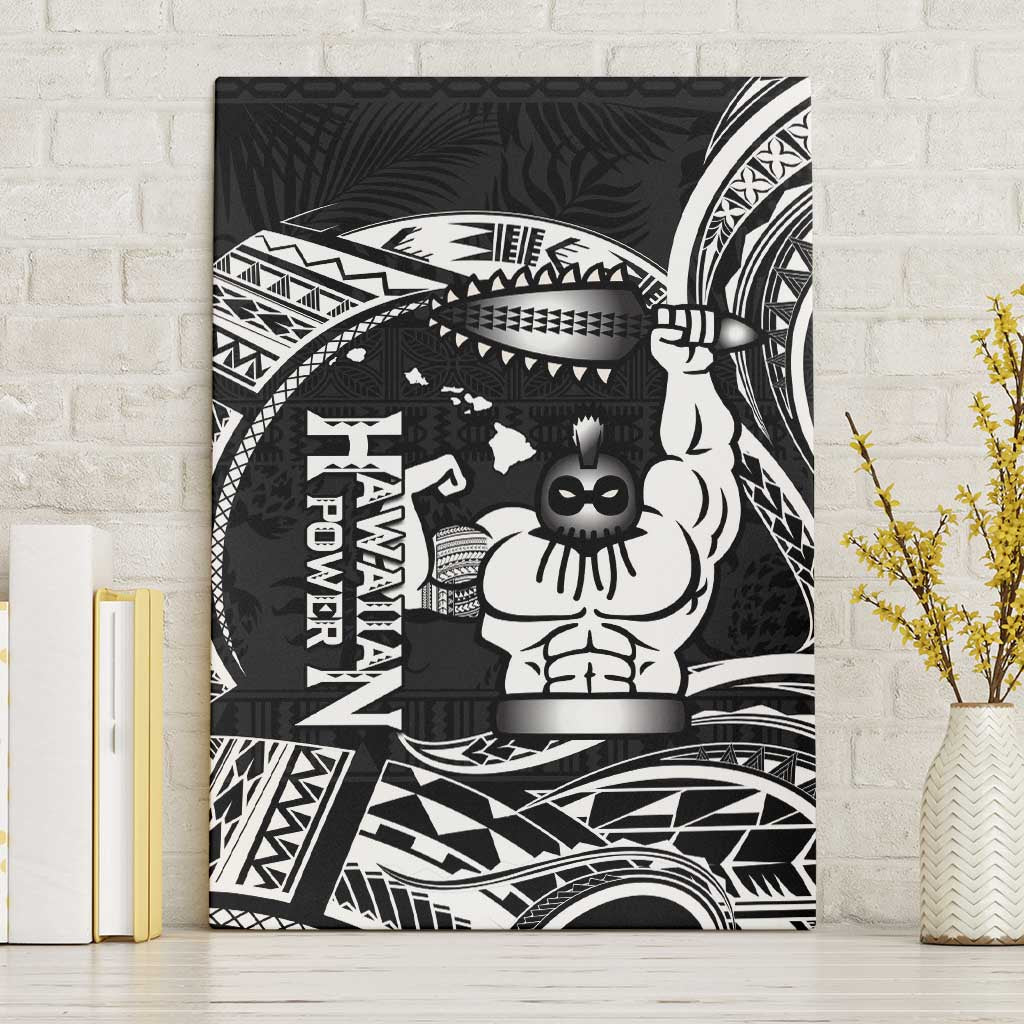 Black Hawaii Ikaika Warrior Canvas Wall Art Hawaiian Power