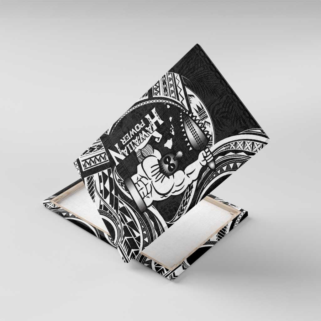 Black Hawaii Ikaika Warrior Canvas Wall Art Hawaiian Power