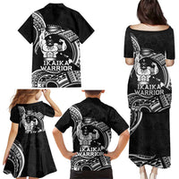 Black Hawaii Ikaika Warrior Family Matching Puletasi and Hawaiian Shirt Hawaiian Power
