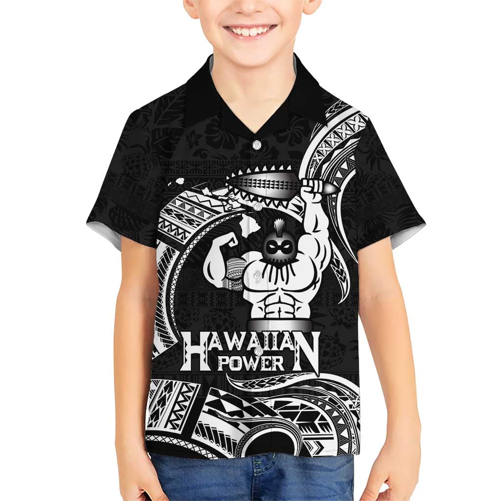 Black Hawaii Ikaika Warrior Kid Hawaiian Shirt Hawaiian Power