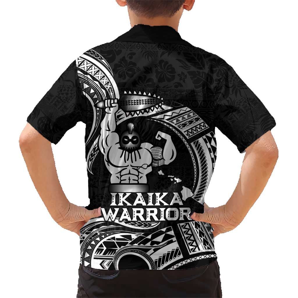 Black Hawaii Ikaika Warrior Kid Hawaiian Shirt Hawaiian Power