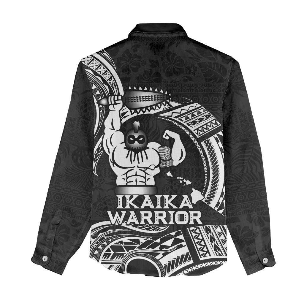 Black Hawaii Ikaika Warrior Women Casual Shirt Hawaiian Power