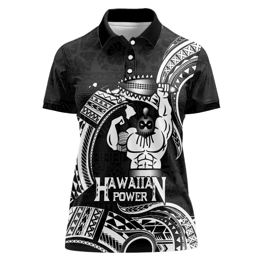 Black Hawaii Ikaika Warrior Women Polo Shirt Hawaiian Power