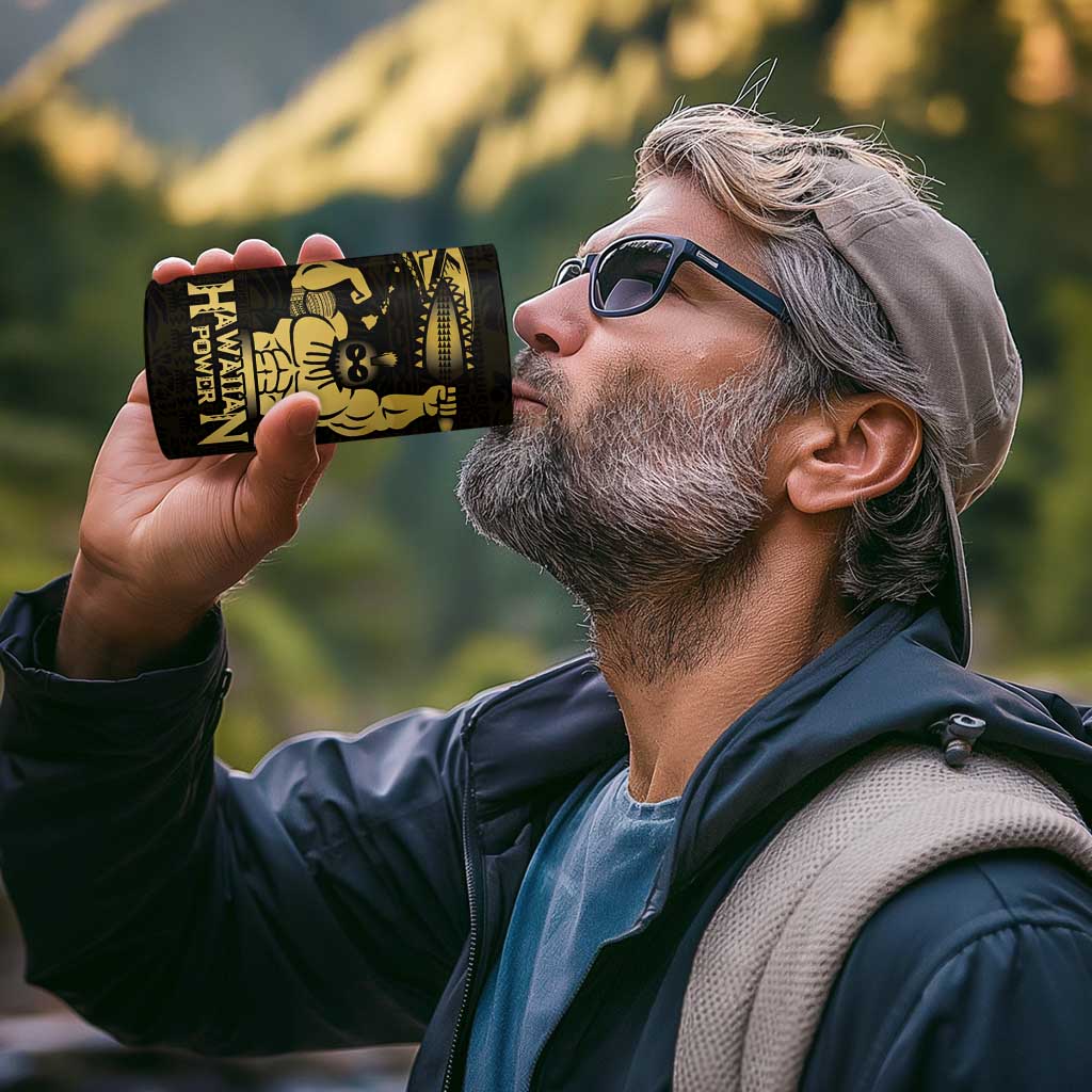 Gold Hawaii Ikaika Warrior 4 in 1 Can Cooler Tumbler Hawaiian Power